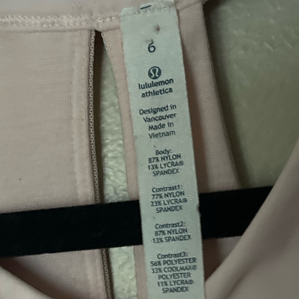 Lululemon Athletica Light Pink Tank Top with Built in Bra - Picture 3 of 3